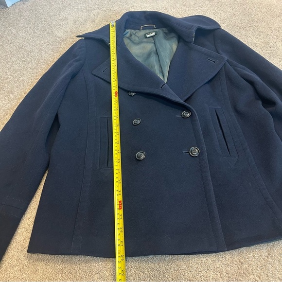 J. Crew navy blue double breasted wool pea coat jacket Sz TXL - Picture 9 of 11
